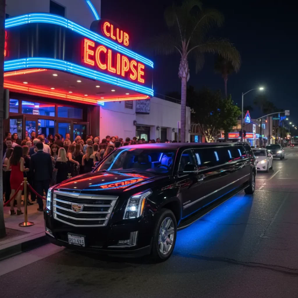 Club Limo Service Orange County VIP Arrival at Nightclub
